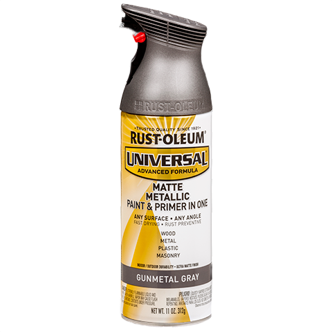 Matte metallic gunmetal gray spray paint with primer in one for home improvement and paint supplies under fifty dollars