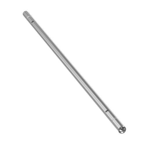 Long silver drilled pin with end hole, designed for John Deere parts and hardware in home improvement collections