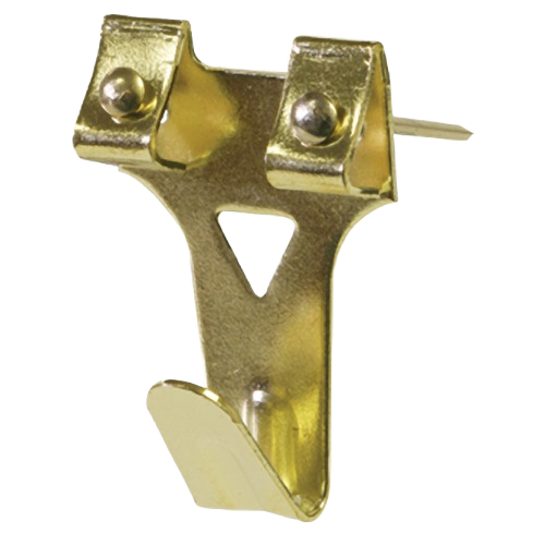 Brass picture hanger with nails designed for secure wall decor mounting in hardware and home improvement collections