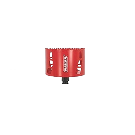 Red metal hole saw with sharp teeth and quick-change mandrel system for woodworking tools under $50 collection