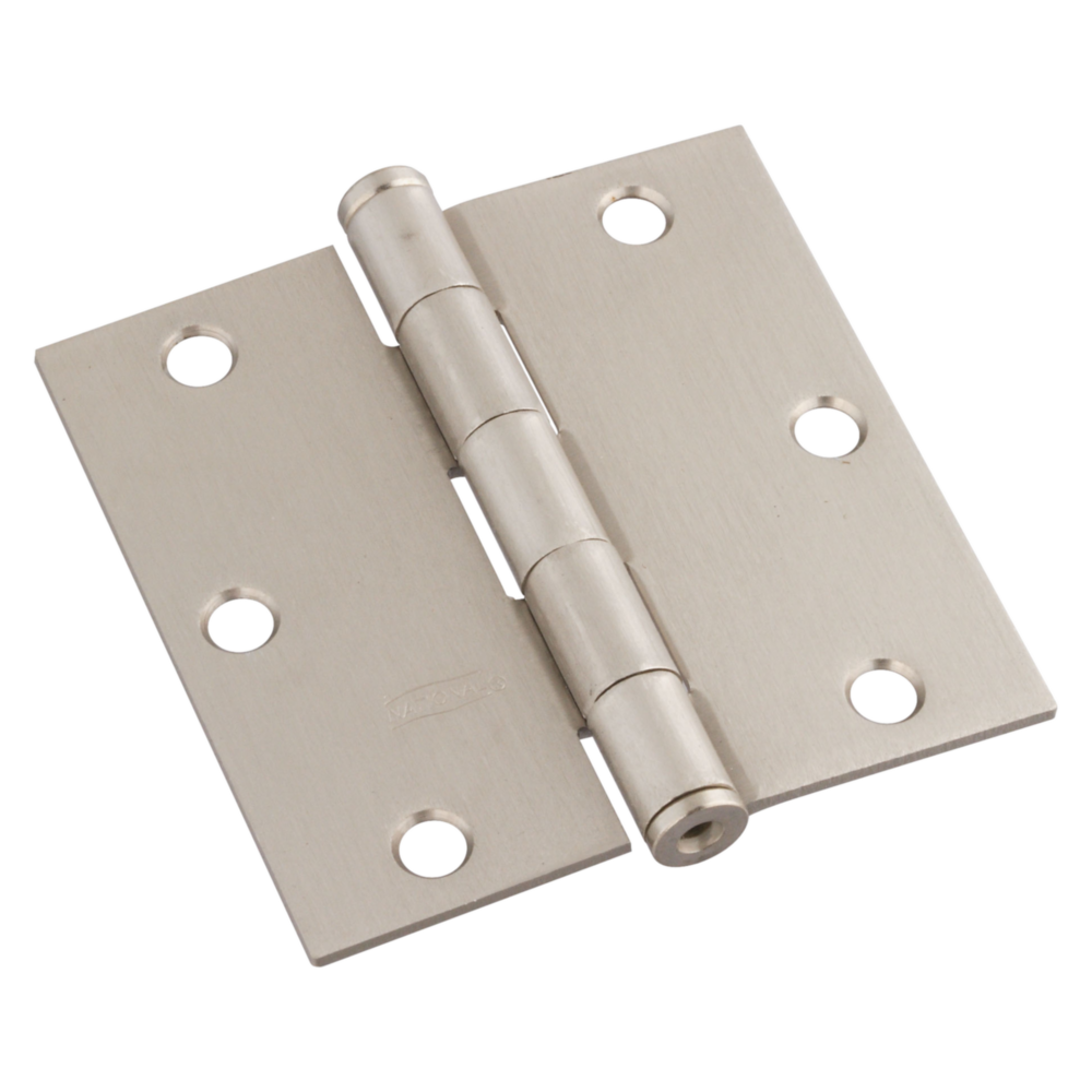 3-inch satin nickel square door hinge made from cold-rolled steel for durable home improvement projects