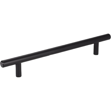 Matte black steel cabinet pull bar with 160mm spacing for furniture hardware in home improvement projects