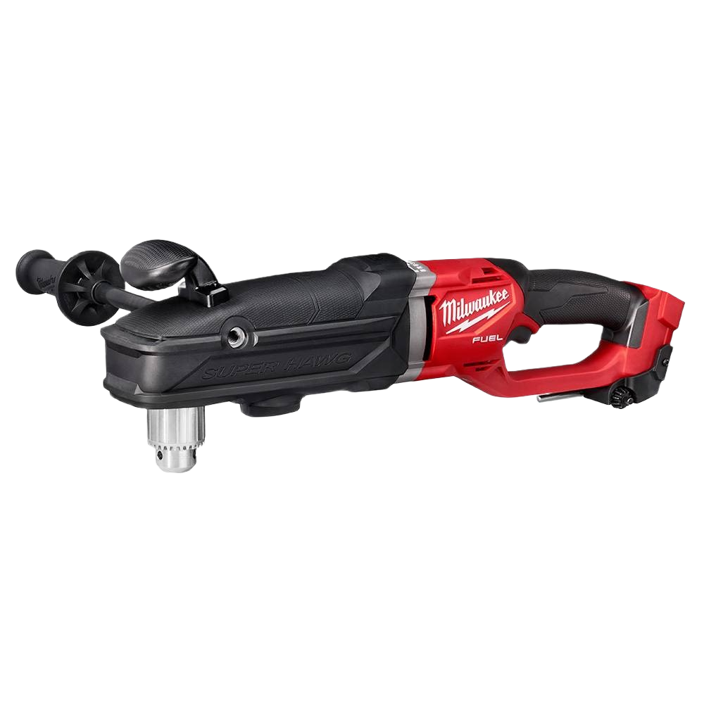 Heavy-duty red and black cordless right angle drill designed for tools and home improvement projects