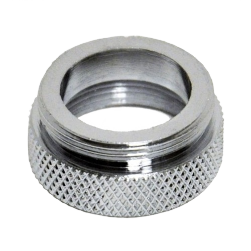 Chrome-finished male to female aerator adapter with knurled grip for faucet repair in plumbing and home improvement collections