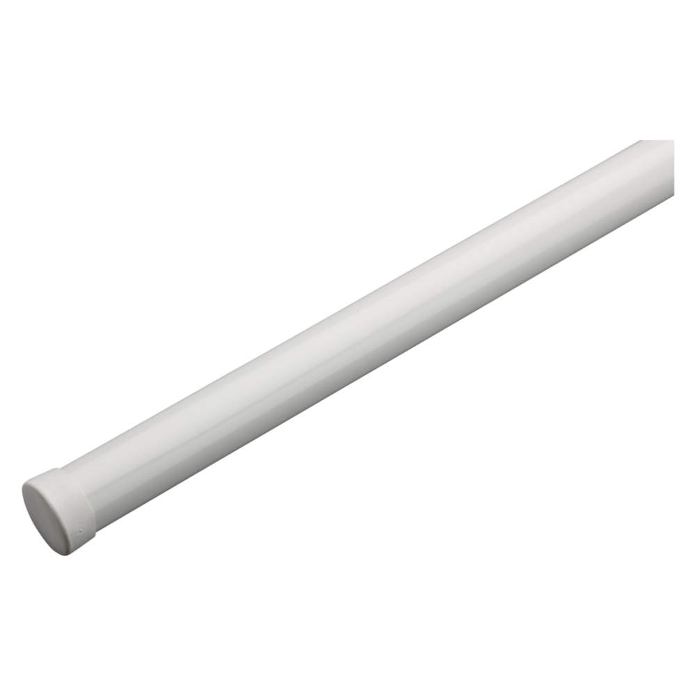 Sturdy white steel closet rod for storage and organization, ideal for closet accessories and home improvement projects under $50