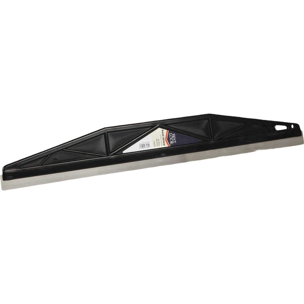 24-inch paint shield trim guide with black plastic body and metal edge for precise home improvement painting tasks