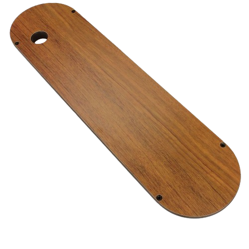 Woodgrain table saw insert with rounded edges and mounting holes in saw accessories and tool accessories collections