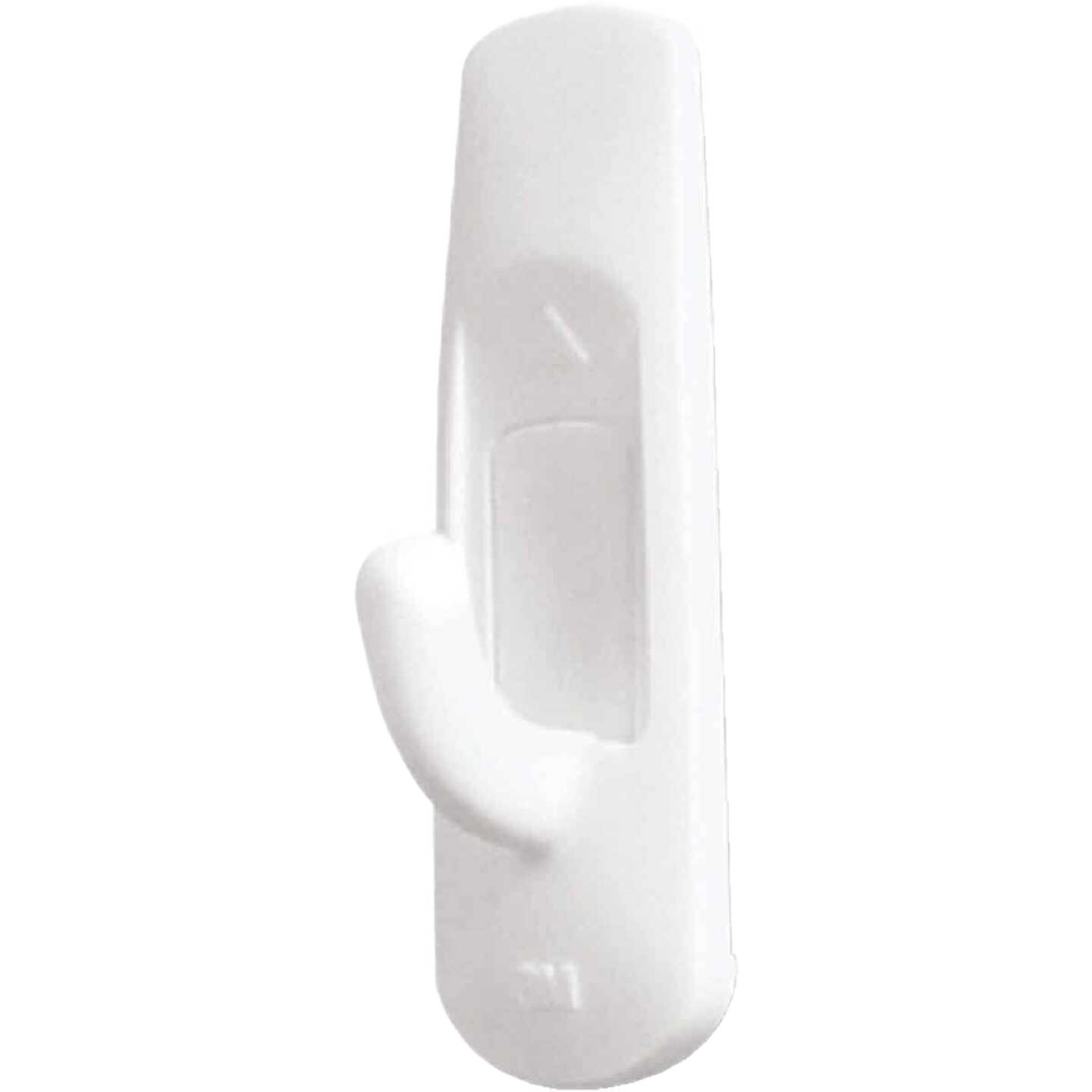 White small adhesive utility hook for easy damage-free hanging in home improvement and hardware projects