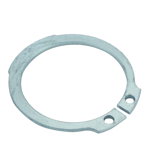 Metal snap ring with two mounting holes for securing parts, featured in John Deere Parts & Accessories collection under $50