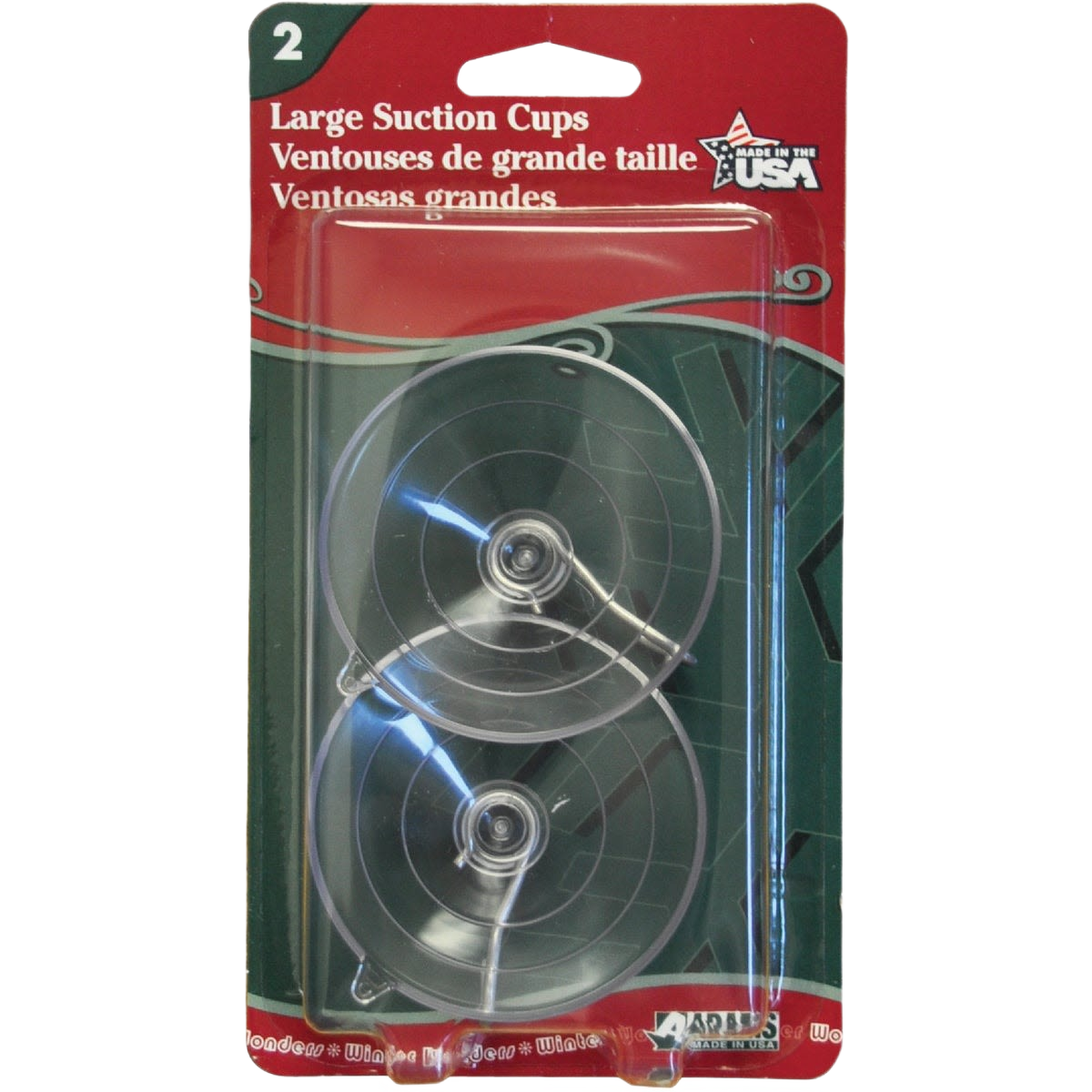 Set of two large clear suction cups with sturdy hooks for versatile hanging in home improvement and Christmas decor projects under $25