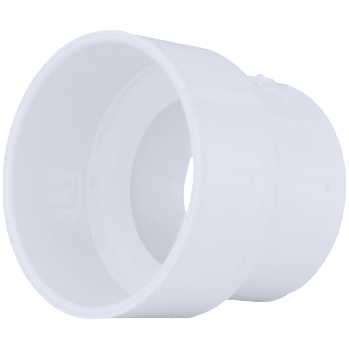 White PVC adapter coupling for pipe connections in plumbing and pipes & fittings collections under $50 category