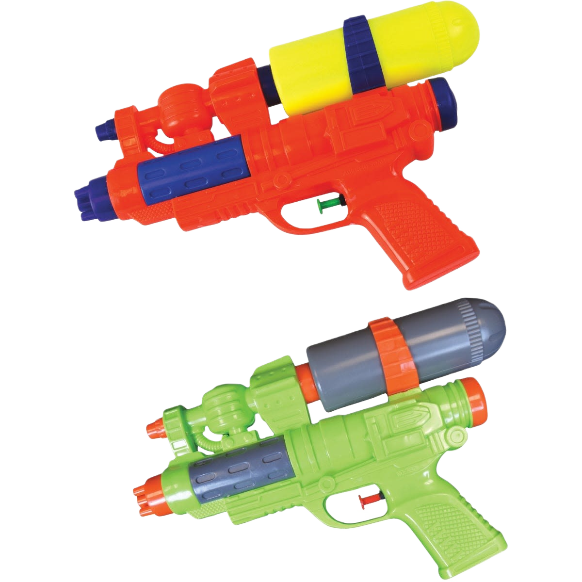 Two colorful classic water guns with multiple shot tanks in toys and games outdoor collection under $50