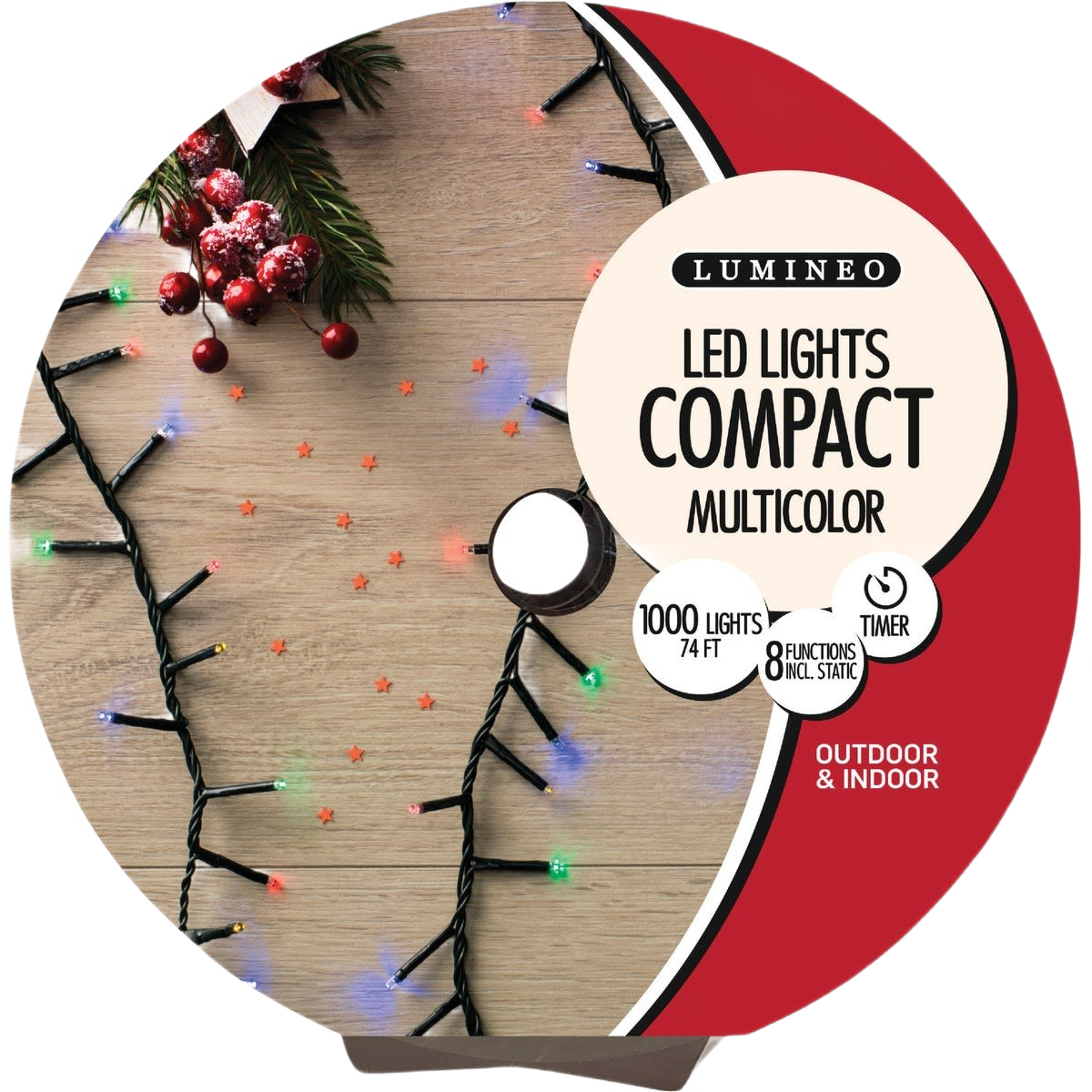Multicolor compact LED light set with 1000 lights and timer for indoor and outdoor Christmas decor under $100