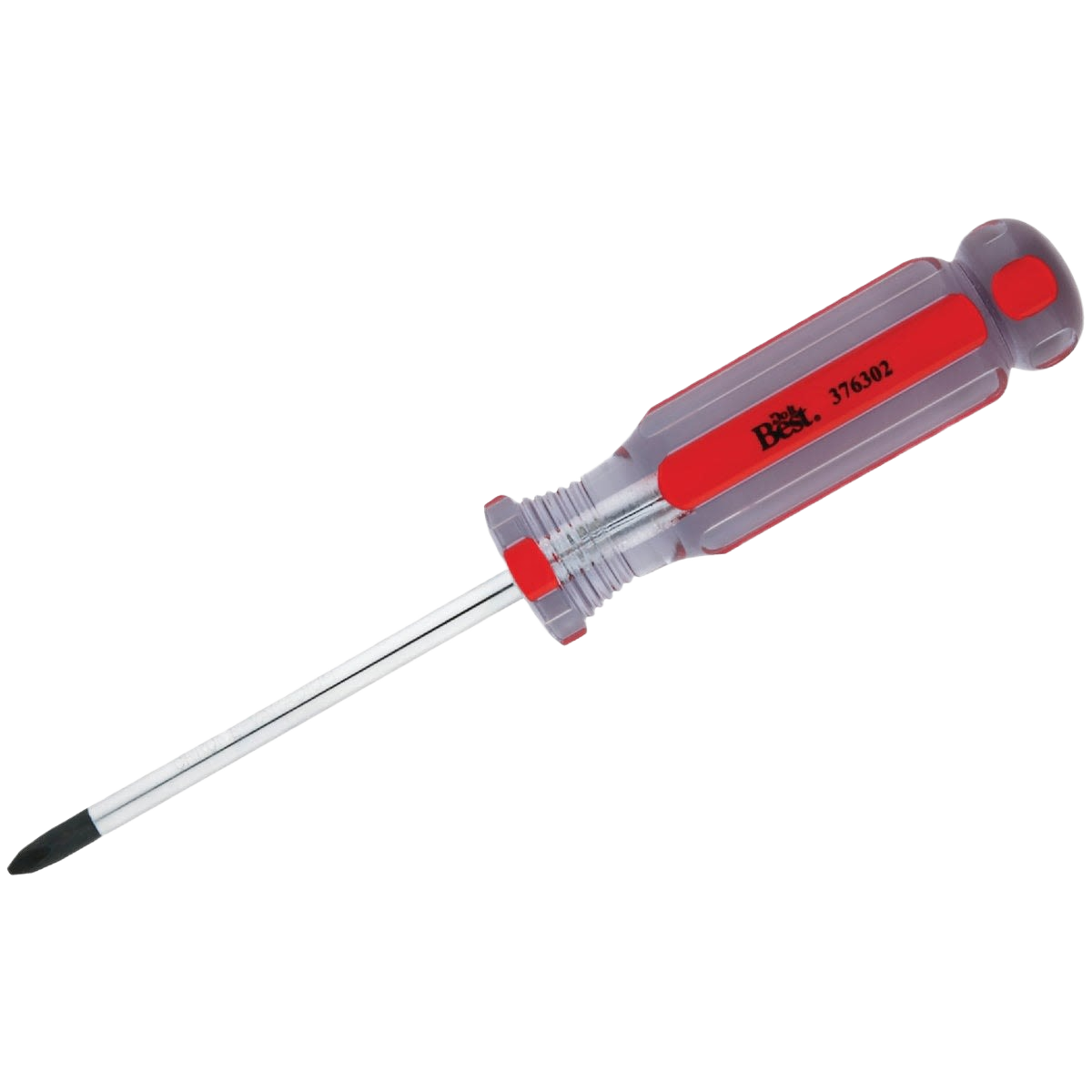 Phillips screwdriver with red and gray handle and 4-inch blade for tools and home improvement projects