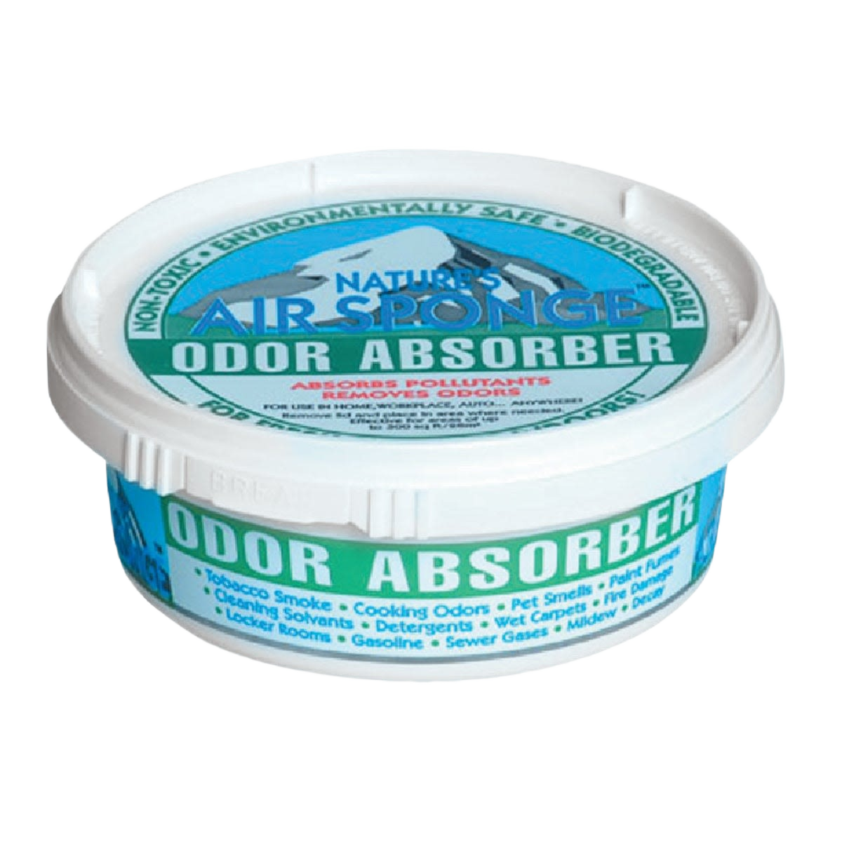 Small container of biodegradable odor absorber for household cleaning and indoor air freshening under $50