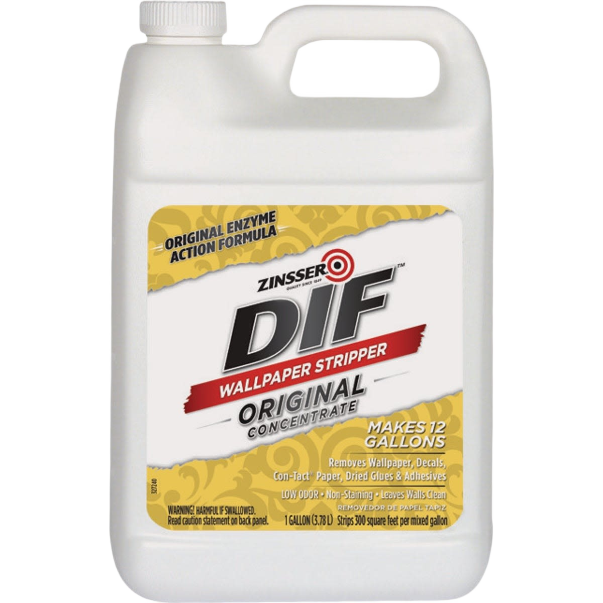 One-gallon container of original enzyme wallpaper stripper concentrate for home improvement projects