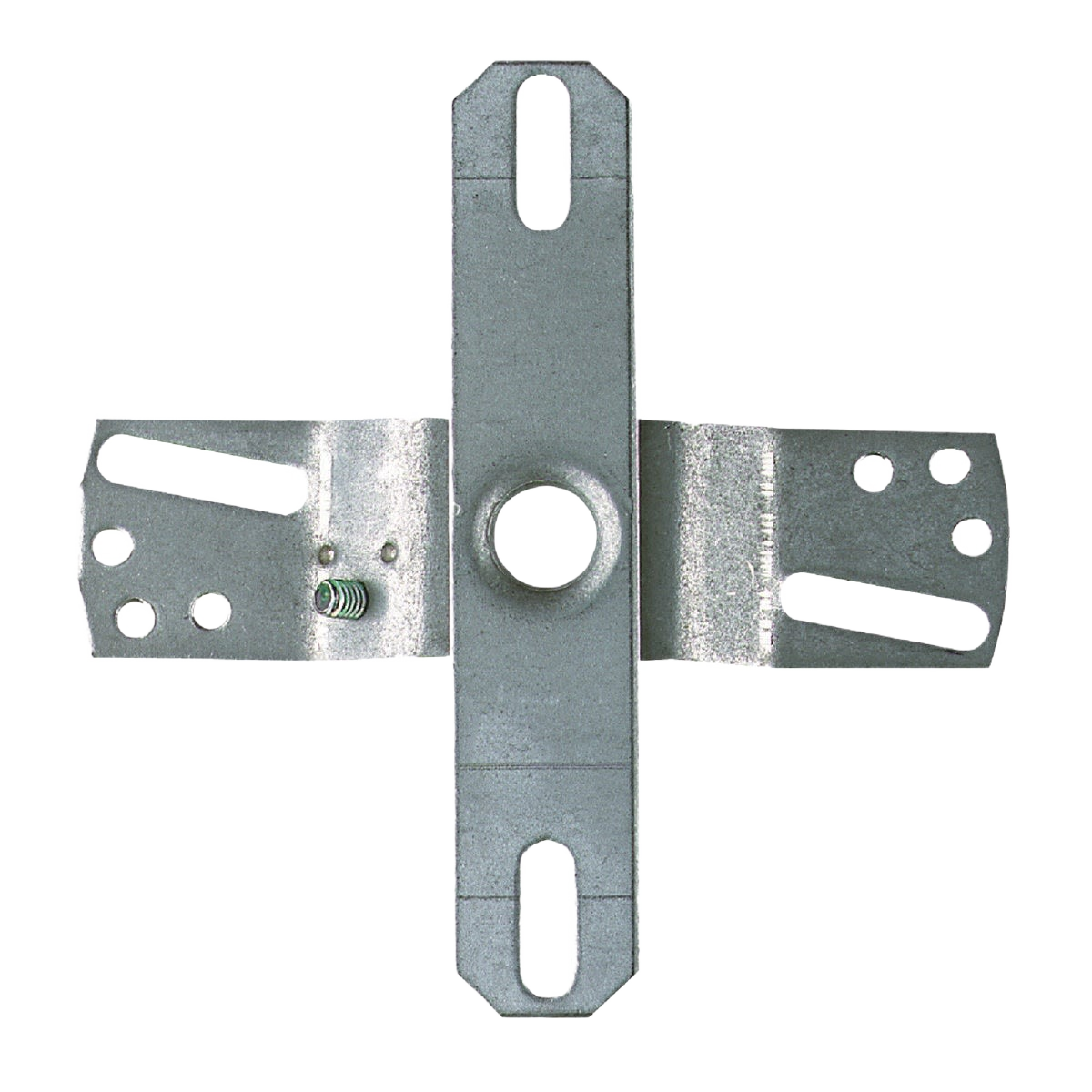 Galvanized offset swivel cross bar with green ground screw for electrical and lighting ceiling fan installation under $50