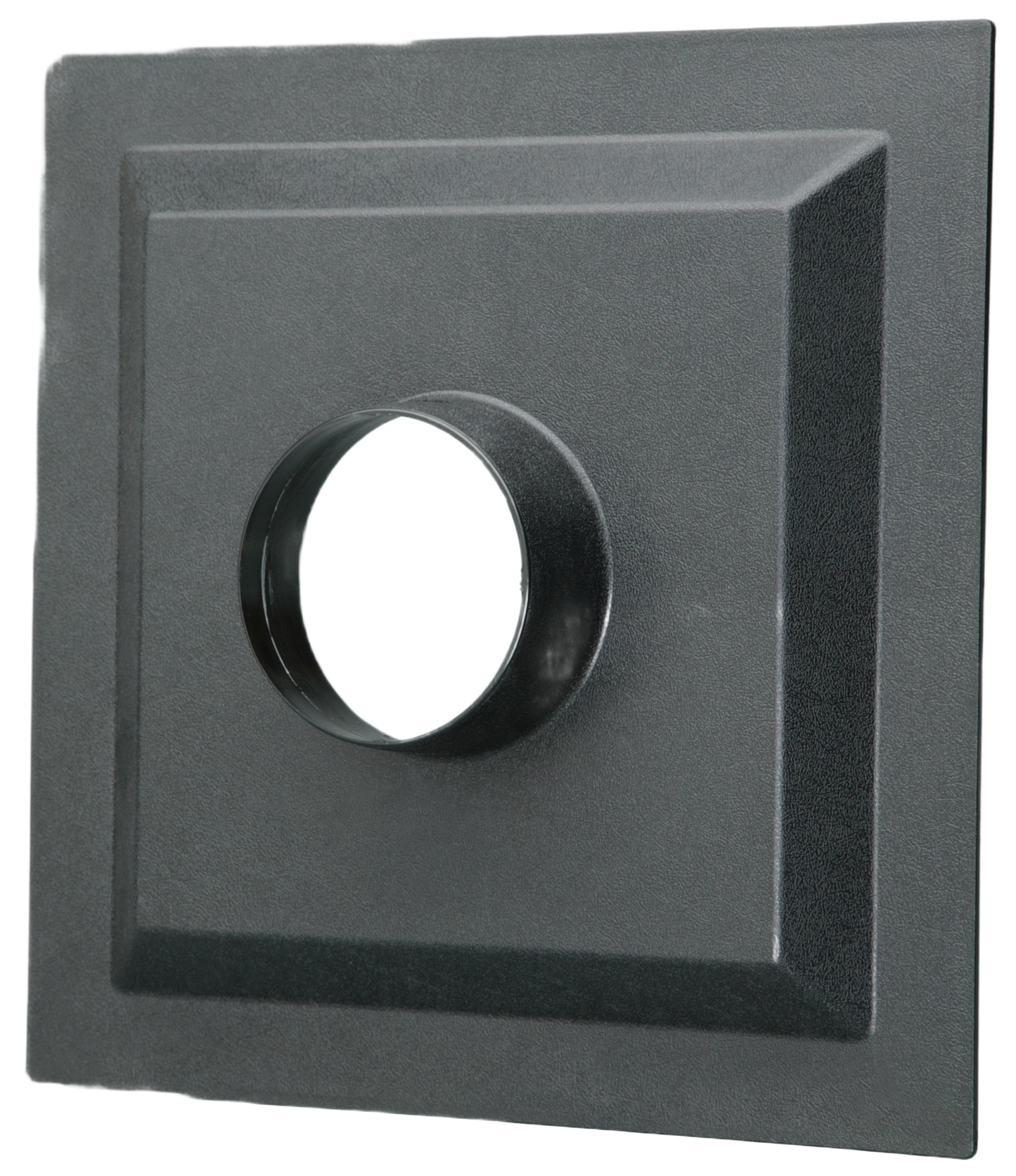 Black durable dust hood with central circular opening for contractor table saws in woodworking tools collection