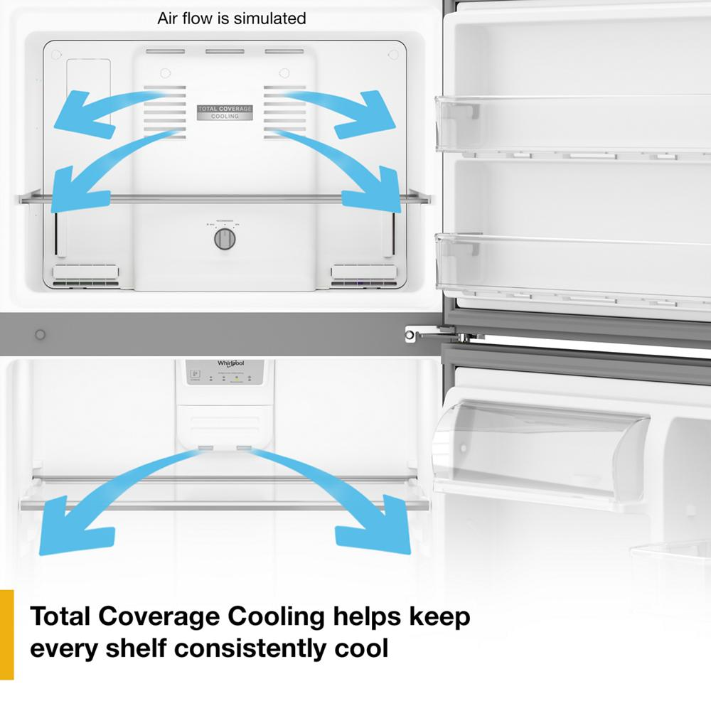 Whirlpool® 30-inch Wide Top Freezer Refrigerator with Total Coverage Cooling- 19 Cu. Ft.
