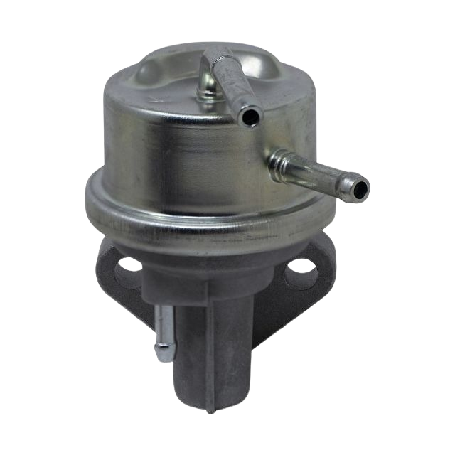Metal fuel pump component with inlet and outlet pipes for tools and home improvement use