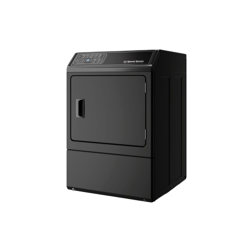 Black front load electric dryer with digital control panel in dryers and appliances collection