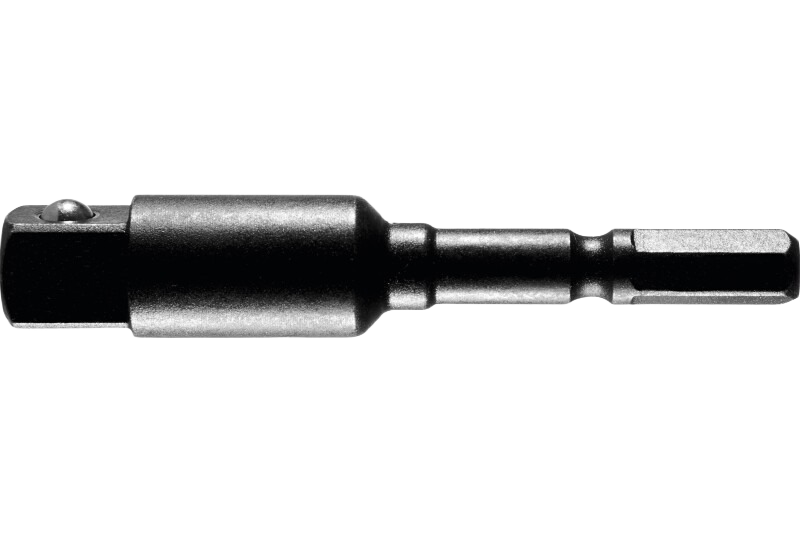 Metal socket adapter with hex shank for drill attachments in power tool accessories and home improvement collections