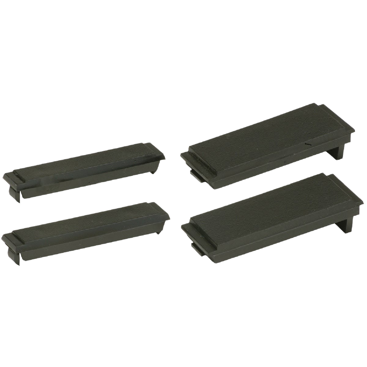 Set of dark gray breaker filler plates designed for electrical panel compatibility in home improvement tasks