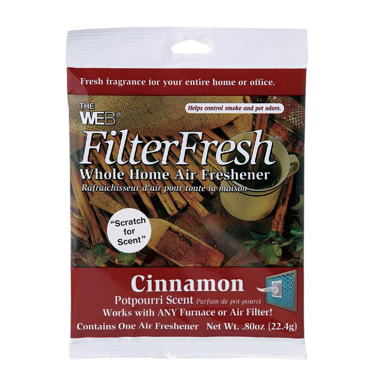 Cinnamon potpourri air freshener for furnaces and air filters, effective for home and office odor control under $50