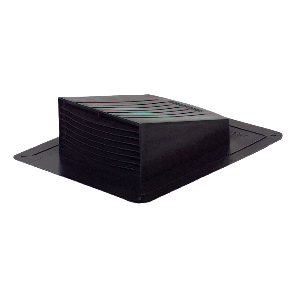 Black plastic roof exhaust vent cap designed for ventilation in appliances and home improvement projects.