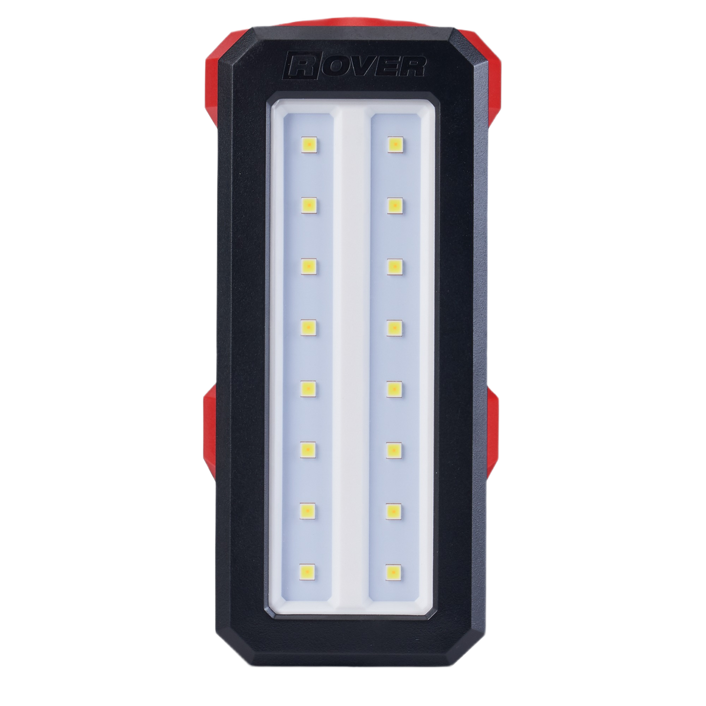 Black and red Milwaukee compact flood light with dual rows of bright LEDs for home improvement and repair tasks