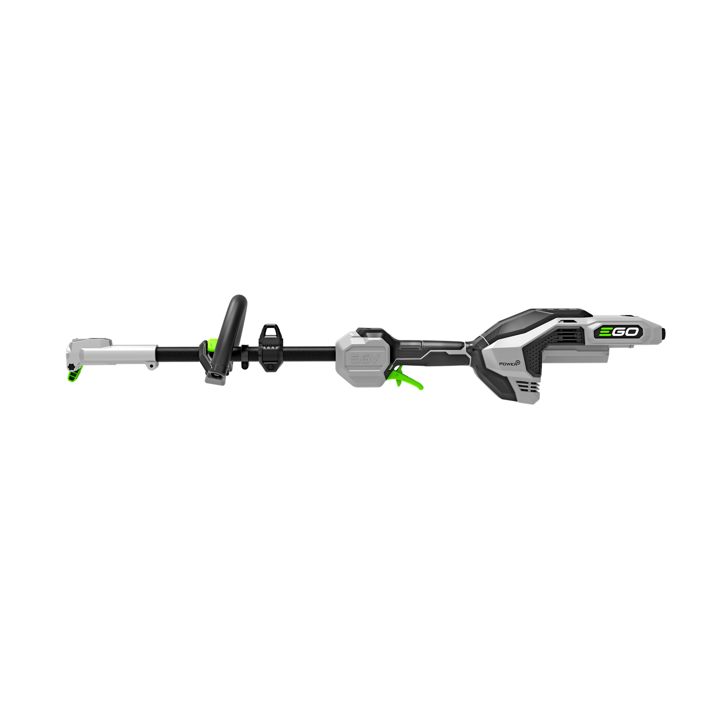 Lightweight cordless power head with ergonomic grip and green accents for versatile outdoor tool use in home improvement projects