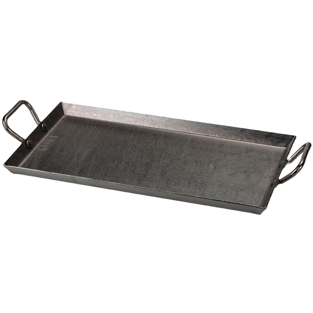 Rectangular cast iron griddle with loop handles, pre-seasoned for cooking, part of kitchenware and Lodge Cast Iron collections