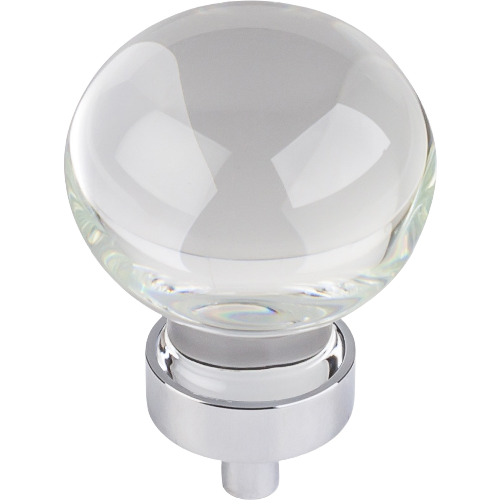 Glass sphere cabinet knob with polished chrome base for furniture and hardware collections under $50 and home improvement tools