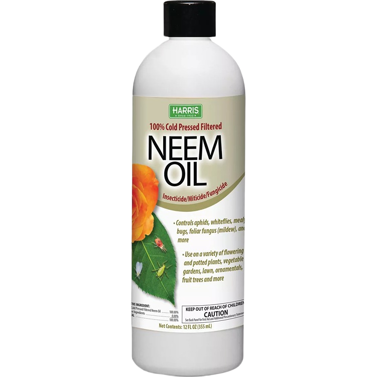 12 oz bottle of natural cold-pressed neem oil for insect and disease control in lawn and garden outdoor treatment collections