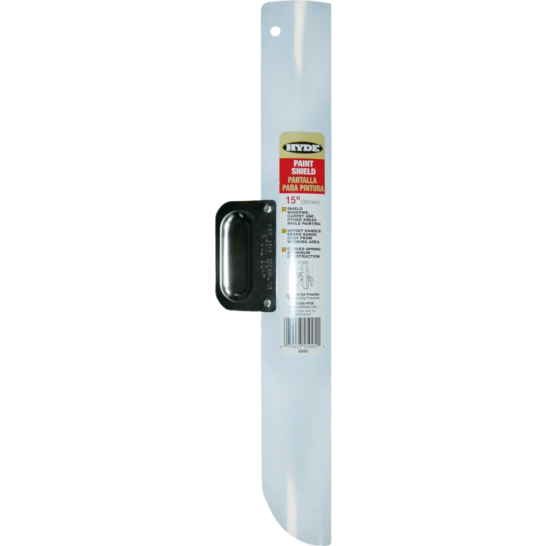 15-inch aluminum paint shield with black offset handle for paint protection in home improvement and paint supplies collections