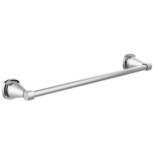 Chrome-finished towel bar with modern design for bathroom organization in accessories and hardware collections