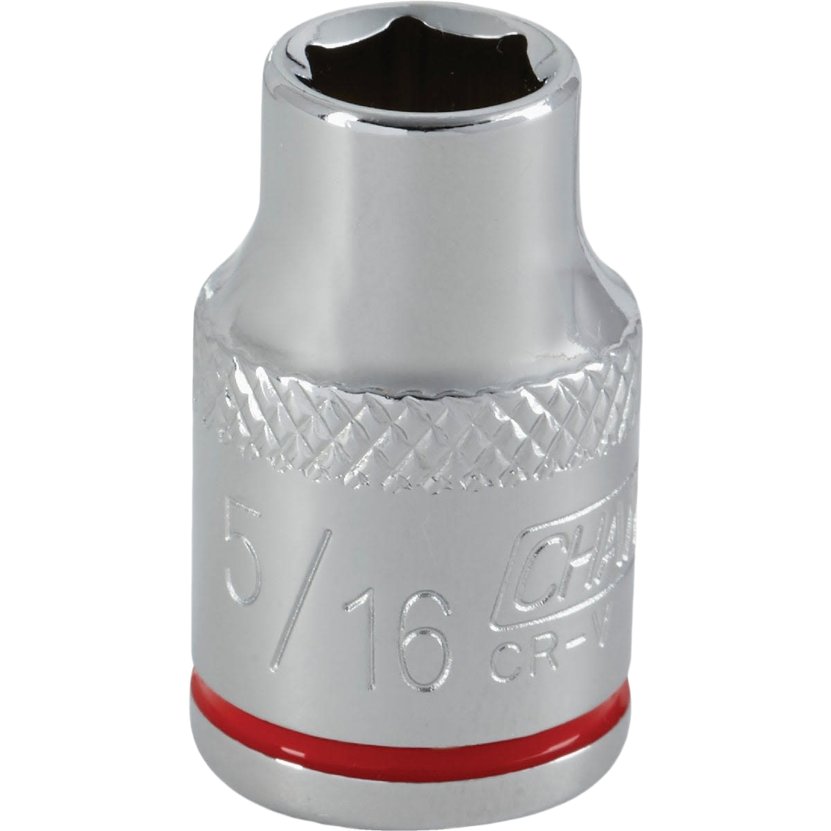 Chrome 5/16 inch 6-point shallow socket with textured grip band in Sockets & Ratchets and Hand Tools collections