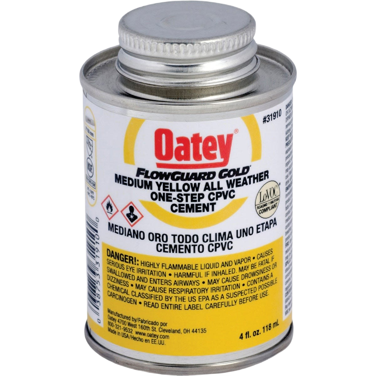 4 oz. can of medium yellow CPVC cement for plumbing, pipe bonding, and home improvement projects under $50