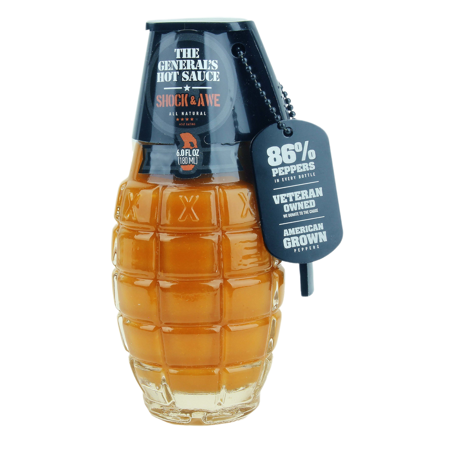 Grenade-shaped 6 oz. hot sauce bottle with all-natural habanero blend for grilling and BBQ sauces under $50 collection