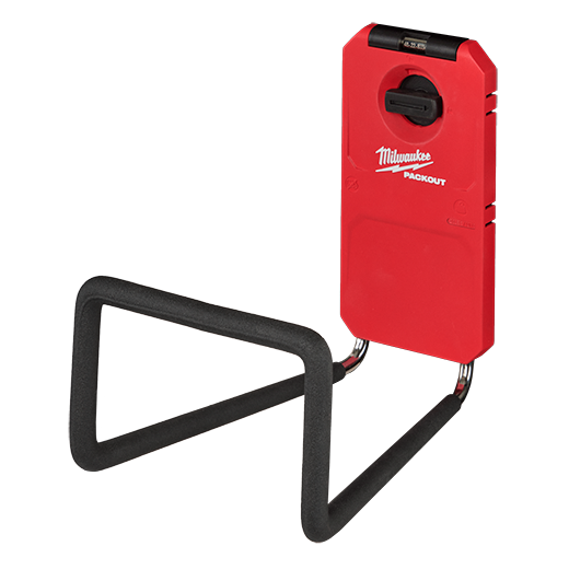 Red and black Milwaukee modular wide hook for wall organization and garage storage in tool storage accessories collection