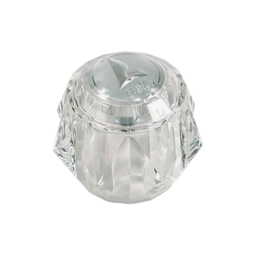 Clear acrylic replacement faucet handle for Delta Monitor faucets, suitable for plumbing repair and home improvement projects