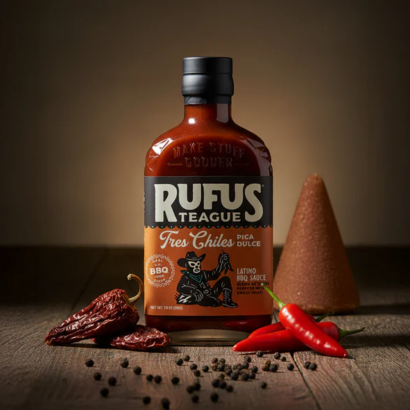 Rufus Teague Tres Chiles Pica Dulce BBQ Sauce, 14 oz.