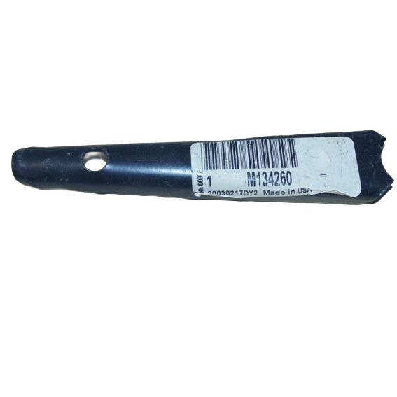 Black metal plug aerator tine with barcode label for lawn care in John Deere parts and tools collections