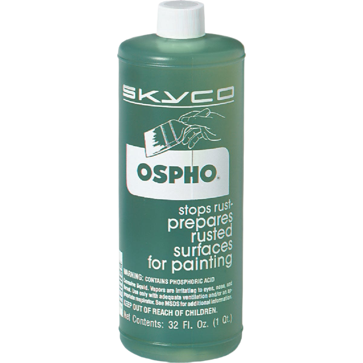 Green bottle of rust treatment that prevents corrosion and preps surfaces for painting in Paint & Supplies under $50 collections