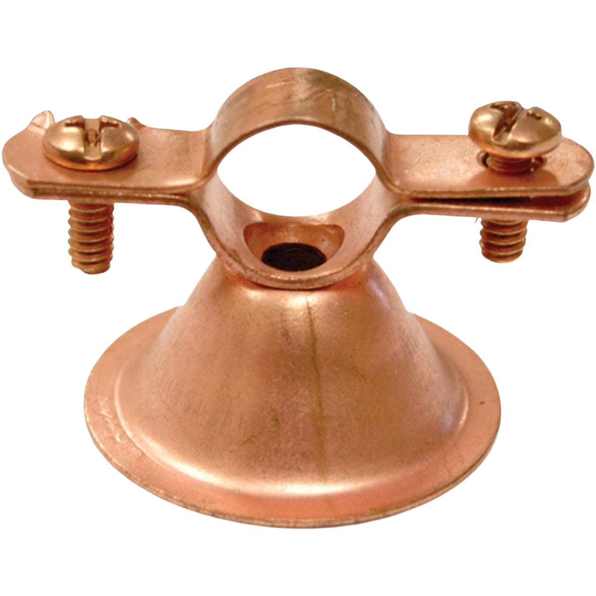 Copper-coated steel bell type pipe hanger with screws for plumbing and copper pipe support under $50 collections