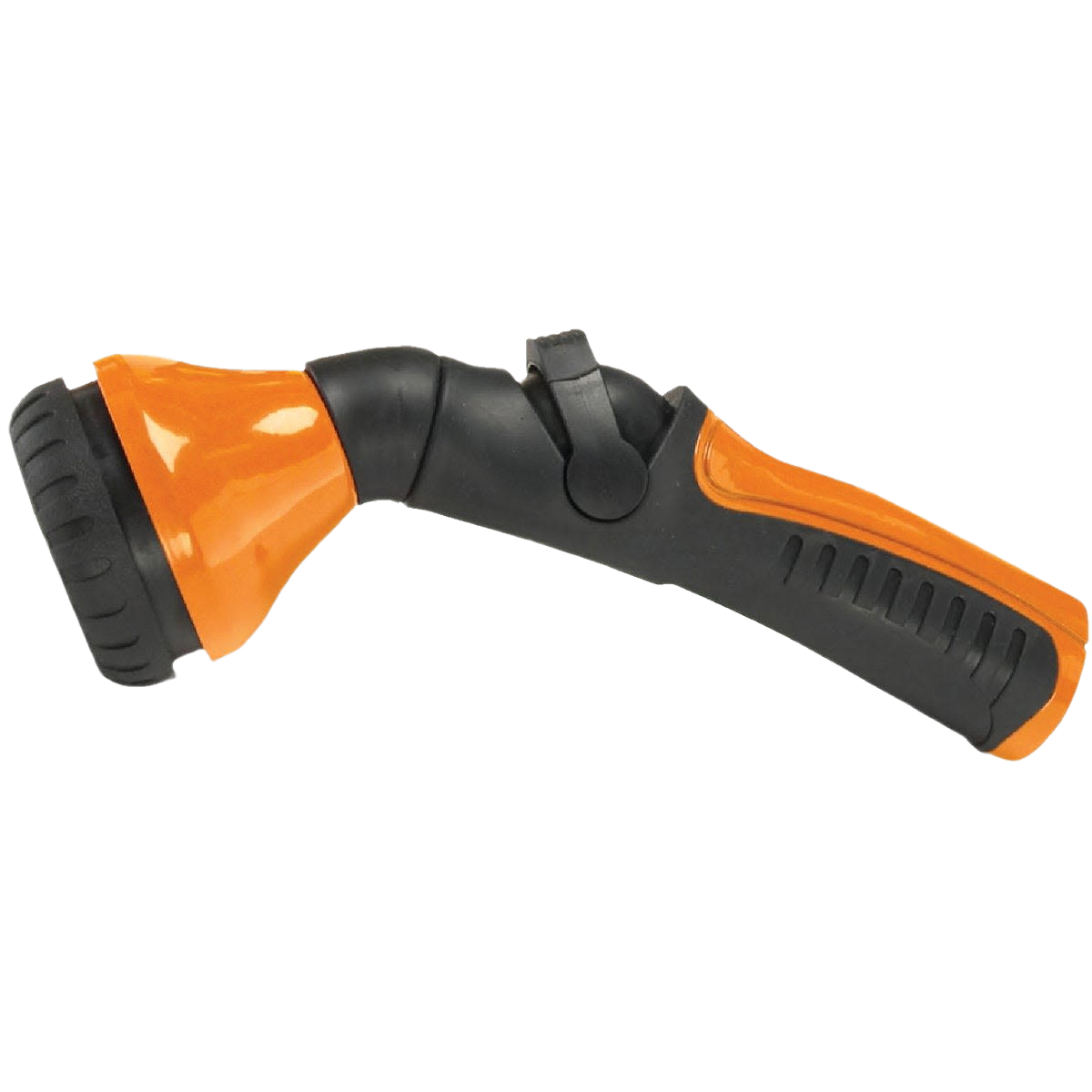 Orange and black heavy-duty metal multi-pattern garden watering nozzle for irrigation and lawn care tools collection