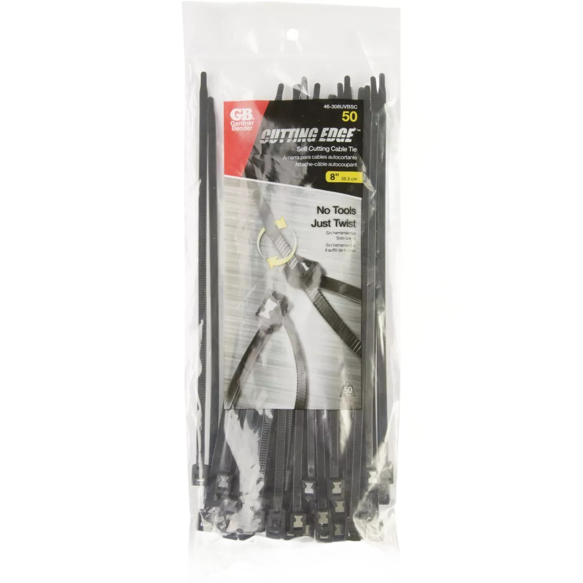 Pack of black nylon self-cutting cable ties for electrical and home improvement projects under $50