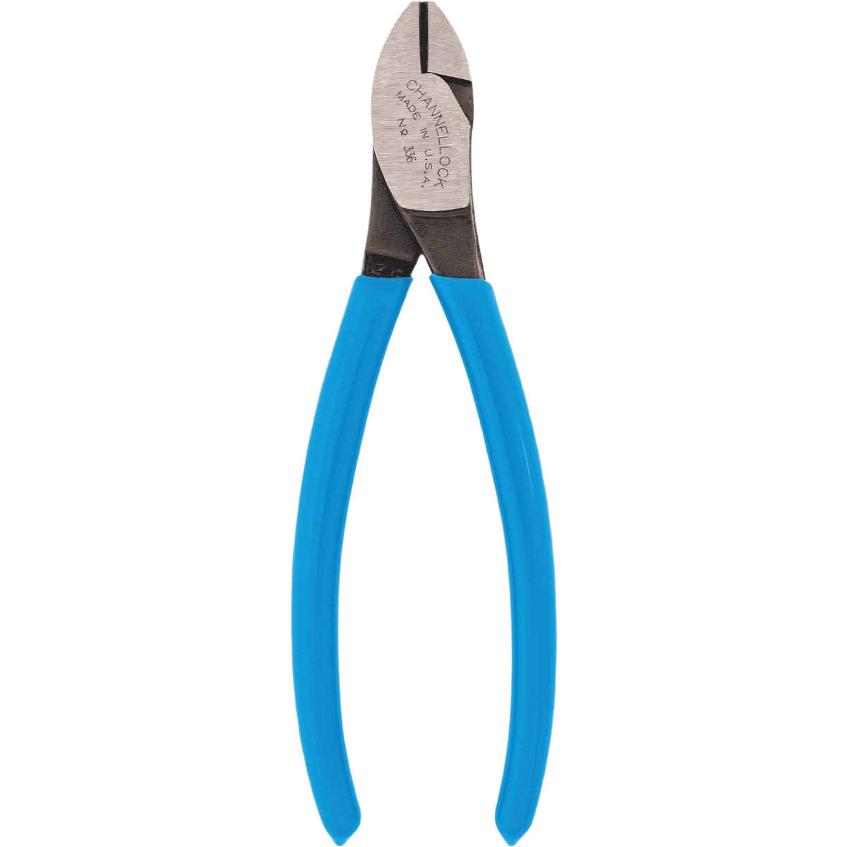 Diagonal cutting pliers with blue handles and sharp steel jaws designed for precise cutting in home improvement tasks