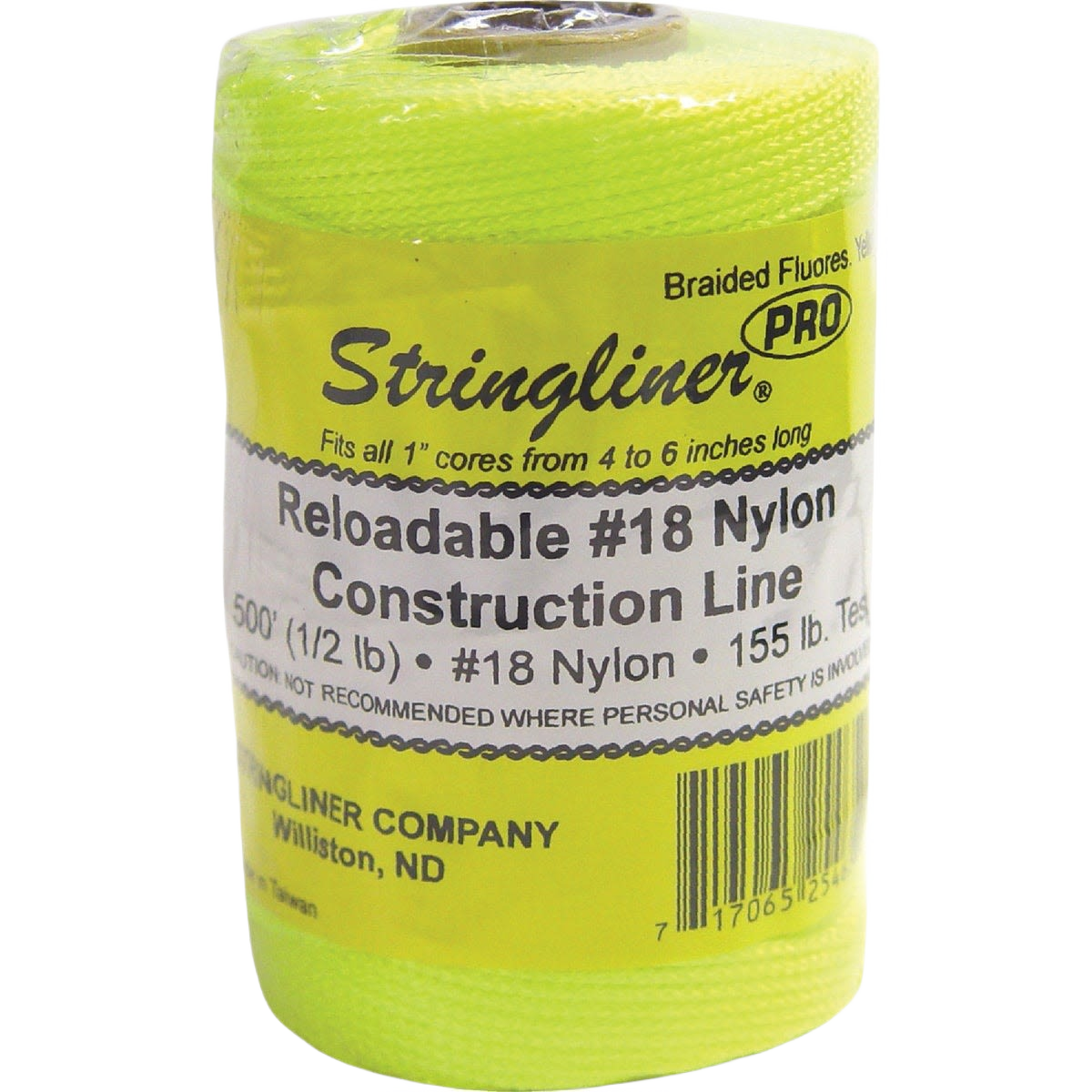 Yellow nylon construction line spool designed for home improvement and masonry tools with 500 feet length