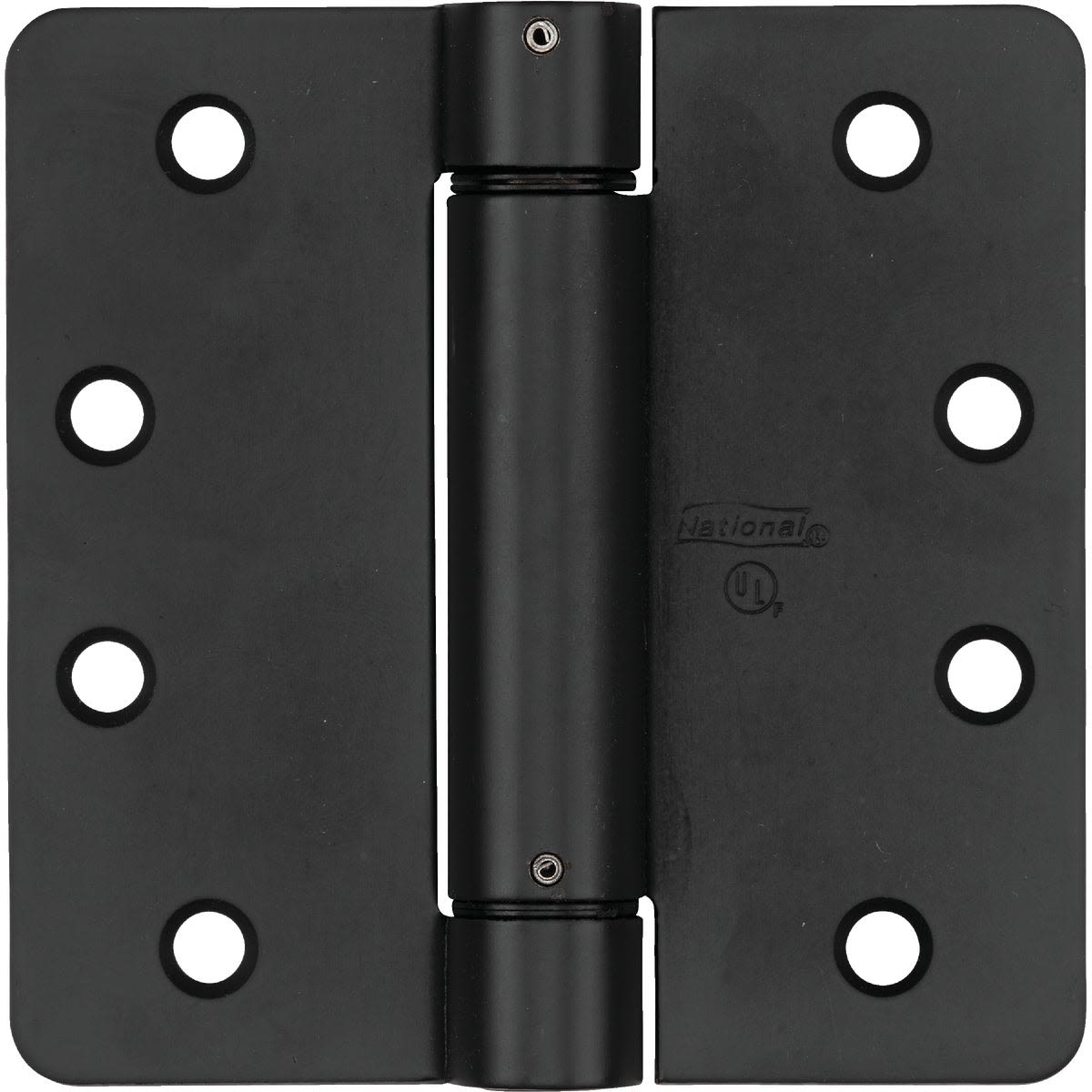 Oil rubbed bronze door hinge with spring mechanism and rounded edges for durable home improvement projects
